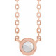 14 Karat Rose Gold .06 Carat Rose Cut  Diamond Bezel Set 18 inch Necklace