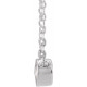 Platinum .06 Carat Rose-Cut Natural Diamond Bezel Set 18 inch Necklace