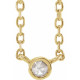 14 Karat Yellow Gold .03 Carat Rose-Cut Natural Diamond Bezel Set 18 inch Necklace