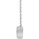 Platinum 0.50 Carat Rose-Cut Natural Diamond Bezel Set 18 inch Necklace