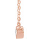 14 Karat Rose Gold .03 Carat Rose Cut  Diamond Bezel Set 18 inch Necklace
