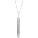 Sterling Silver .03 Carat Natural Diamond Engravable Bar 18 inch Necklace