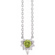 14 Karat White Gold Peridot and .08 Carat Diamond 18 inch Necklace