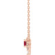 14 Karat Rose Gold Ruby and .08 Carat Diamond 18 inch Necklace