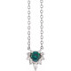 14 Karat White Gold Natural Alexandrite and .08 Carat Natural Diamond 18 inch Necklace