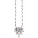 Platinum Natural White Sapphire and .08 Carat Natural Diamond 18 inch Necklace