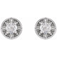 Sterling Silver 0.20 Carat Natural Diamond Floral Inspired Earrings