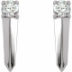 Platinum 0.16 Carat Natural Diamond Knife Edge Bar Earrings