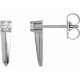 Sterling Silver 0.16 Carat Natural Diamond Knife Edge Bar Earrings