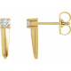 14 Karat Yellow Gold 0.16 Carat Natural Diamond Knife Edge Bar Earrings