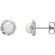 14 Karat White Gold Cultured White Freshwater Pearl Rope Earrings