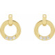 14 Karat Yellow Gold .08 Carat Natural Diamond Circle Earrings