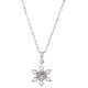 Platinum .01 Carat Natural Diamond Snowflake 16 inch Necklace