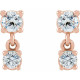 14 Karat Rose Gold 0.33 Carat Natural Diamond  Two Stone Earrings