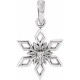 14 Karat White Gold .01 Carat Diamond Snowflake Pendant