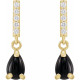 14 Karat Yellow Gold Natural Black Onyx and .08 Carat Natural Diamond Earrings