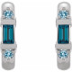 Platinum Natural London Blue Topaz Hoop Earrings