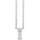 Platinum .07 Carat Natural Diamond Bar 18 inch Necklace