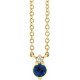 14 Karat Yellow Gold Natural Blue Sapphire and .015 Carat Natural Diamond 18 inch Necklace