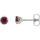 Sterling Silver 4 mm Natural Rhodolite Garnet Cocktail Style Earrings