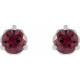 Sterling Silver 4 mm Natural Rhodolite Garnet Cocktail Style Earrings