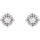 Platinum 0.40 Carat Natural Diamond Halo Style Earrings