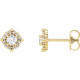 14 Karat Yellow Gold 0.33 Carat Natural Diamond Halo Style Earrings