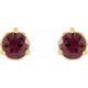 14 Karat Yellow Gold 3 mm Natural Rhodolite Garnet Cocktail Style Earrings