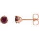 14 Karat Rose Gold 4 mm Rhodolite Garnet Cocktail Style Earrings