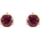 14 Karat Rose Gold 4 mm Rhodolite Garnet Cocktail Style Earrings