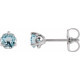 Platinum 5 mm Natural Sky Blue Topaz Cocktail Style Earrings