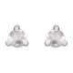 Sterling Silver .08 Carat Rose Cut Natural Diamond 3 Prong Claw Earrings