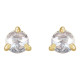 14 Karat Yellow Gold 0.20 Carat Rose Cut Natural Diamond 3 Prong Claw Earrings