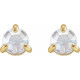 14 Karat Yellow Gold .04 Carat Rose Cut Natural Diamond 3 Prong Claw Earrings