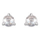 Sterling Silver 0.20 Carat Rose Cut Natural Diamond 3 Prong Claw Earrings