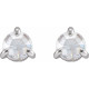 Platinum 0.13 Carat Rose Cut Natural Diamond 3 Prong Claw Earrings