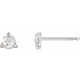 Sterling Silver 0.13 Carat Rose Cut Natural Diamond 3 Prong Claw Earrings
