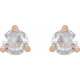 14 Karat Rose Gold 0.25 Carat Rose Cut Natural Diamond 3 Prong Claw Earrings