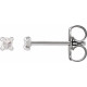 14 Karat White Gold .05 Carat Rose Cut Natural Diamond 4 Prong Claw Earrings