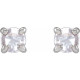 Platinum 0.16 Carat Rose Cut Natural Diamond 4 Prong Claw Earrings