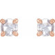 14 Karat Rose Gold 0.75 Carat Rose Cut Natural Diamond 4 Prong Claw Earrings