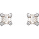 Sterling Silver .05 Carat Rose Cut Natural Diamond 4 Prong Claw Earrings