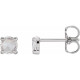 Sterling Silver 0.33 Carat Rose Cut Natural Diamond 4 Prong Claw Earrings