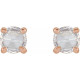14 Karat Rose Gold 0.33 Carat Rose Cut Natural Diamond 4 Prong Claw Earrings