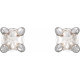 Platinum .05 Carat Rose Cut Natural Diamond 4 Prong Claw Earrings