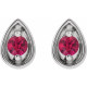 Sterling Silver 2.5 mm Natural Ruby Teardrop Earrings