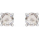 Platinum 0.25 Carat Rose Cut Natural Diamond Stud Earrings