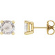 14 Karat Yellow Gold 0.20 Carat Rose Cut Natural Diamond Stud Earrings