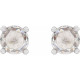 Sterling Silver 0.20 Carat Rose Cut Natural Diamond Stud Earrings