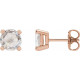 14 Karat Rose Gold 0.20 Carat Rose Cut Natural Diamond Stud Earrings